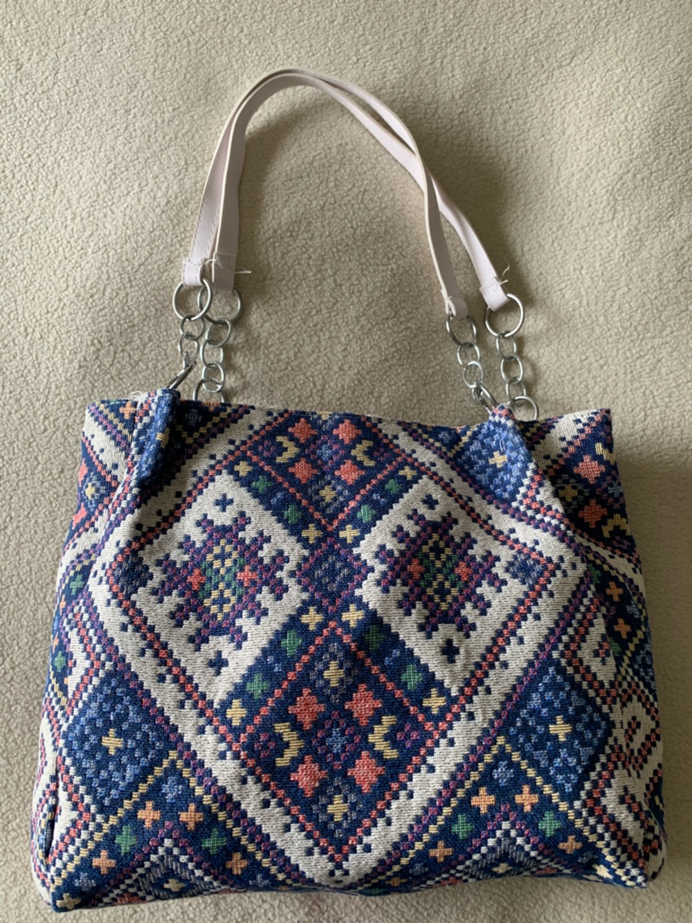 Pink-Accented Patterned Tote - Picture 2 of 4